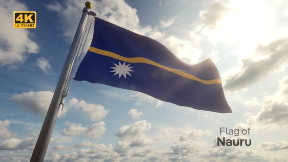 Nauru Flag on a Flagpole - 4K