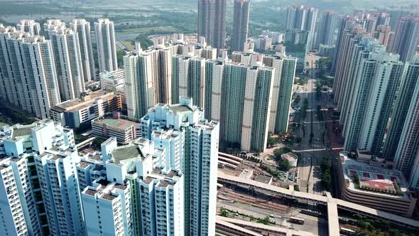 Top view of Hong Kong city