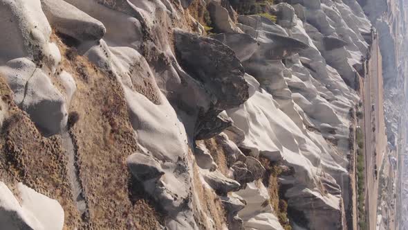 Vertical Video Cappadocia Landscape Aerial View