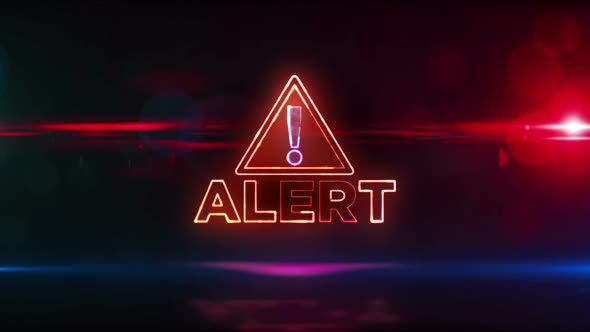 Alert warning neon symbol abstract loopable animation