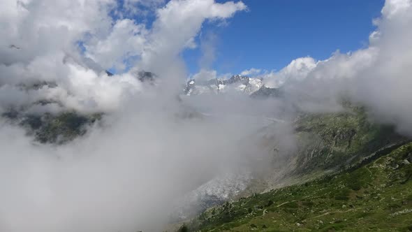 Time lapse of Aletsch Glacier, route Aletsch Panoramaweg