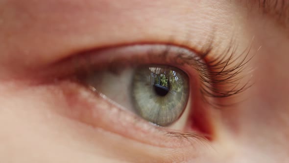 Closeup of a Eye Blinking Opening and Closing