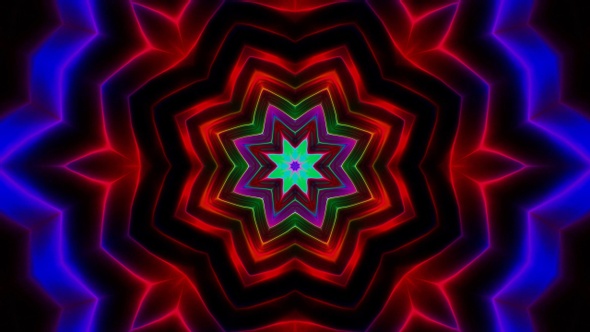 Blinking Colorful Light Kaleidoscope 4K 05