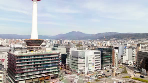 Kyoto Cityscape HIghrise Tower Japan Timelapse