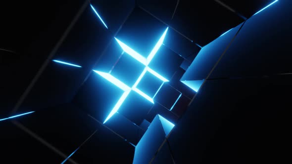 Blue glowing spark motion graphic.