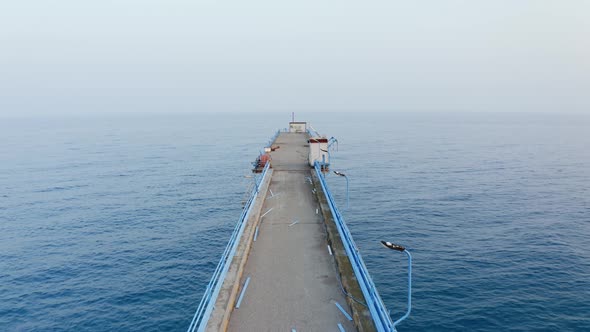 Aerial view of a port docking