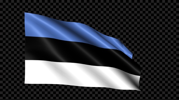 Estonia Flag Blowing In The Wind