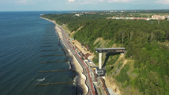 Promenade Lockated on Embankment in Svetlogorsk Kaliningrad Region