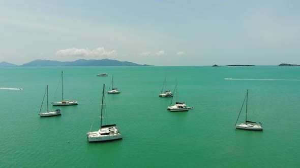 Beautiful high view of nature with sea ocean