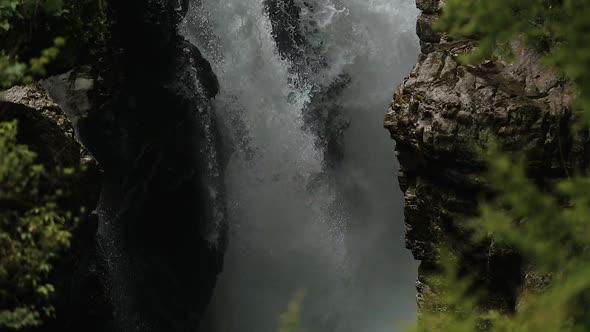 Fantastic View of Fast-Running Waterfall in Untouched Nature Area, Kutaisi