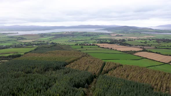 Areal View of the Burt Area in Donegal Between the Castle and the Celtic Forest Cross County Donegal