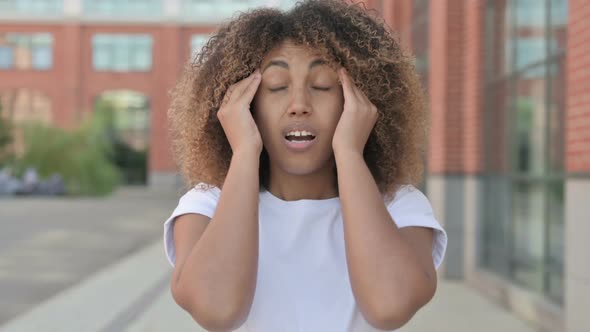 African Woman Having Headache Frustration