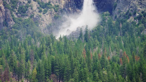 Tilt up view of the Bridalveil Fall