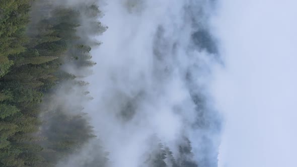 Vertical Video of Fog in the Mountains