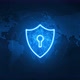 blue security shield hud on global background. - VideoHive Item for Sale