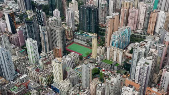 Top view of Hong Kong city