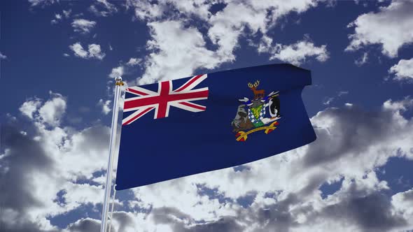 South Georgia Flag With Sky 4k