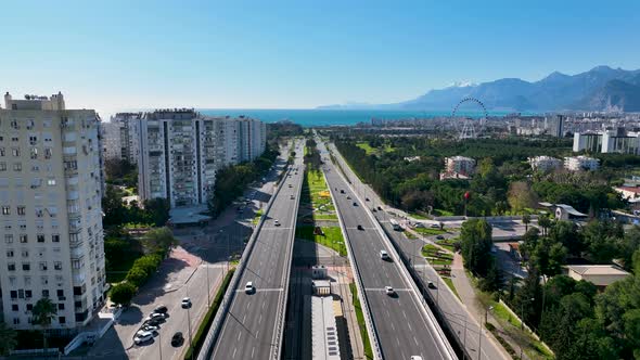 Traffic Aerial View Turkey Antalya 4 K