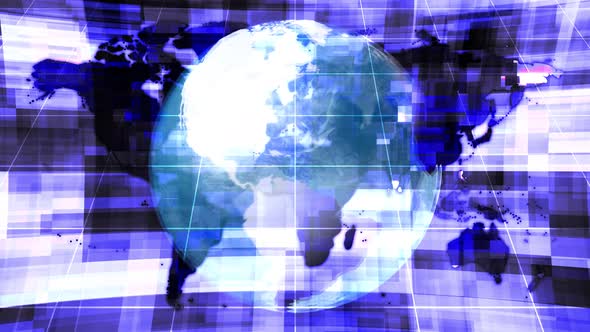 Digital Technology World Globe Map News Background