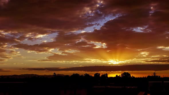 4K Time-lapse Amazing Colourful Sunset at Parma Italy