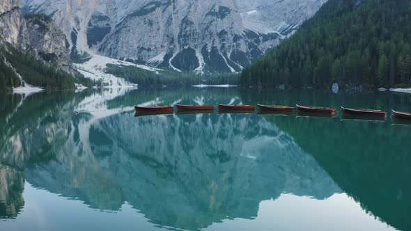 Most Beautiful Lago Di Braies Also Known Pragser Wildsee