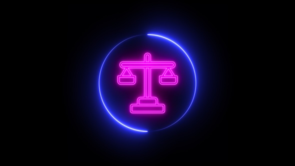 Colorful Neon Balance Icon
