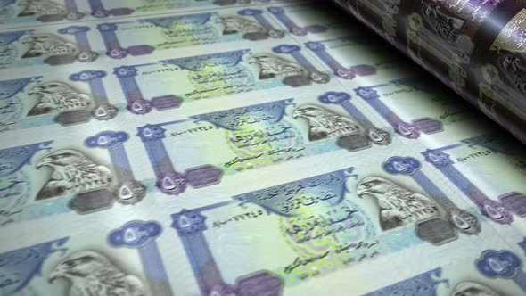 Arab Emirates Dirhams money banknotes printing seamless loop