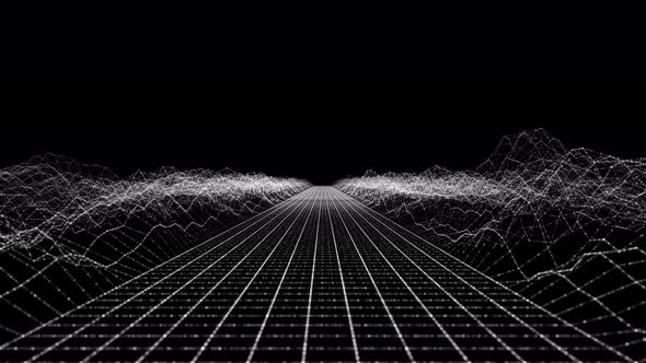 Glow Digital Landscape with Particles alt