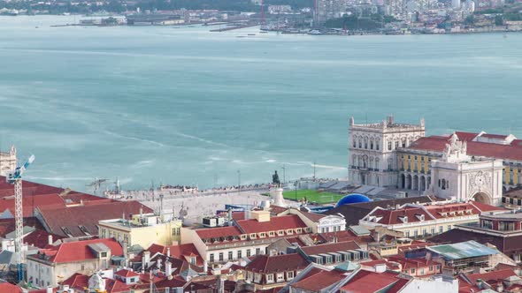 Bird View of Lisboa Downtown