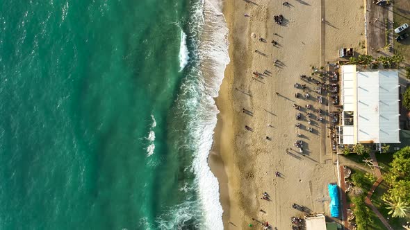 Beach Bar aerial view 4k