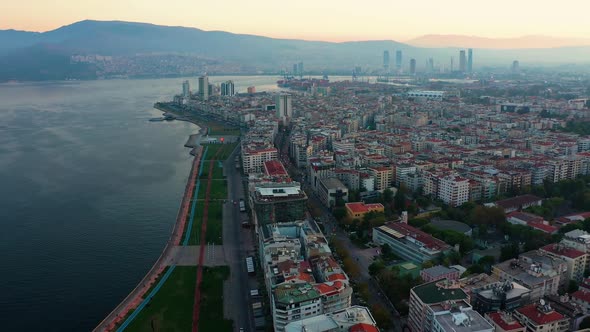 Beautiful Coastal City Landscape at Sunset