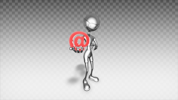 Silver 3D Man - Cartoon Show Email alt