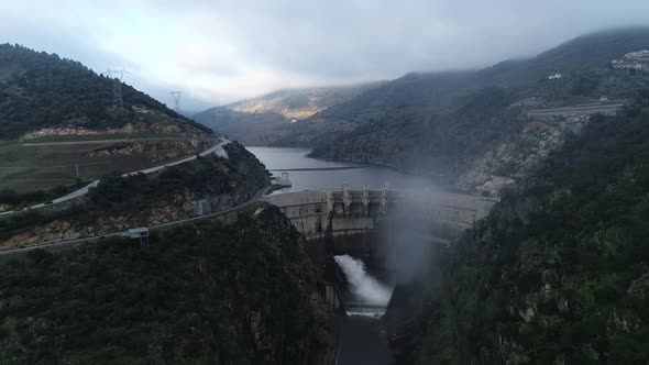 Alternative Energy. Aerial Shot Of a Hydropower Plant.