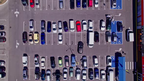 Parking Near the Store View From the Drone