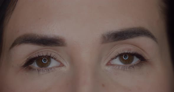 Eyes Close Up, Tattooed Eyebrows 