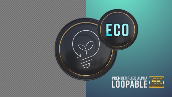 Eco And Bulb Plant Badge Looping with Alpha Channel