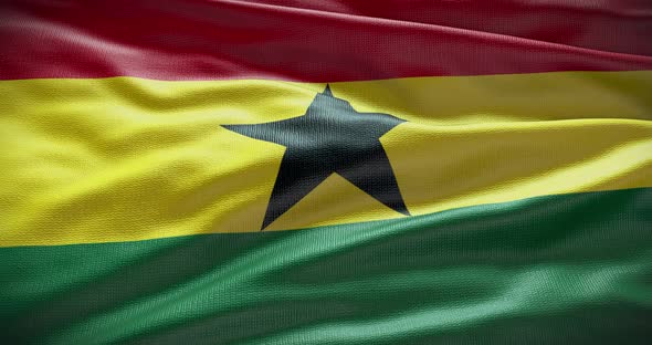 Ghana flag waving loop 4K