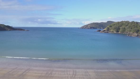 Aerial footage of a beautiful empty bay