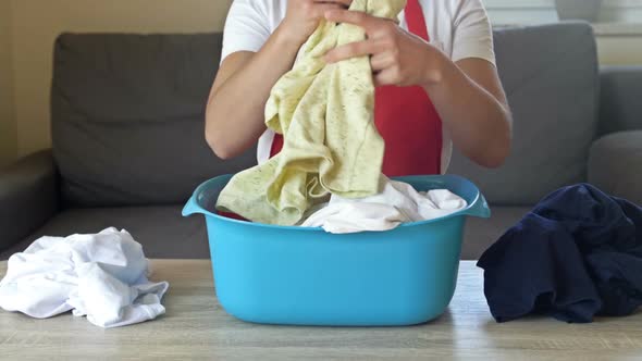 The Housewife Prepares to Wash Delicate Items