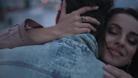 Couple Dancing Outdoors Close Up