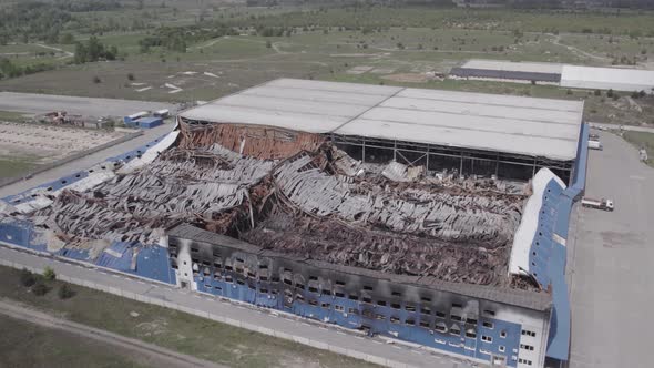 Bucha Ukraine  Warehouse Destroyed By War