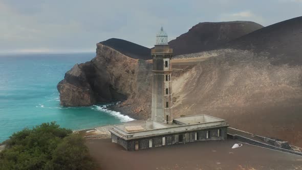 Lighthouse of Ponta Dos Capelinhos Faial Island Azores Portugal Europe