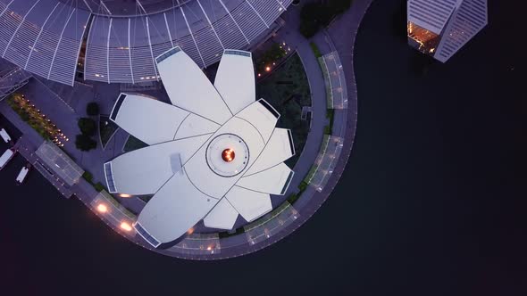 Marina Bay and Garden By the Bay Aerial View in Singapore