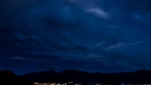 Queenstown cloudscapes at night