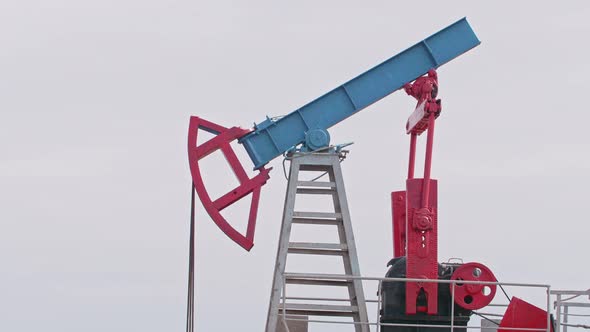 Oil Drilling Rig Extraction of Oil and Pump Jack Is Industry Equipment Loop Ready Seamless