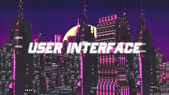 Retro Cyber City Background User Interface