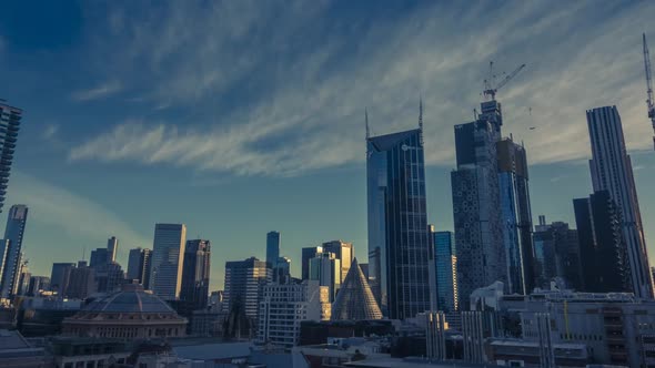 Sunset in Melbourne timelapse