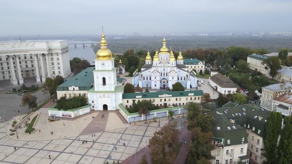 Kyiv Ukraine Aerial View in Autumn  St