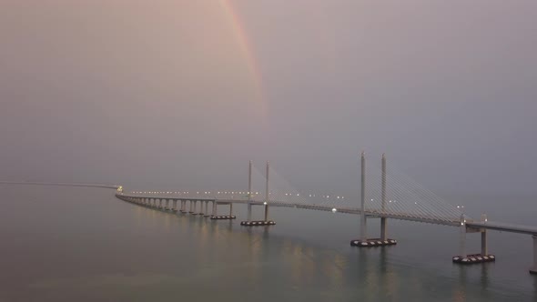 Aerial view Penang Second Bridge