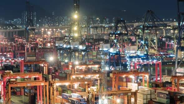 Shipping Containers on Dock Container Terminal 